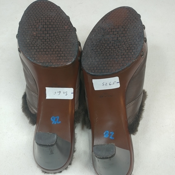 Stuart Weitzman Sz 6.5 Brown lthr Slide Sandals 2. - Picture 4 of 6